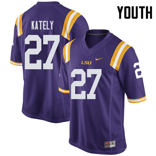 Youth #27 Treven Kately LSU Tigers College Football Jerseys Sale-Purple - Click Image to Close